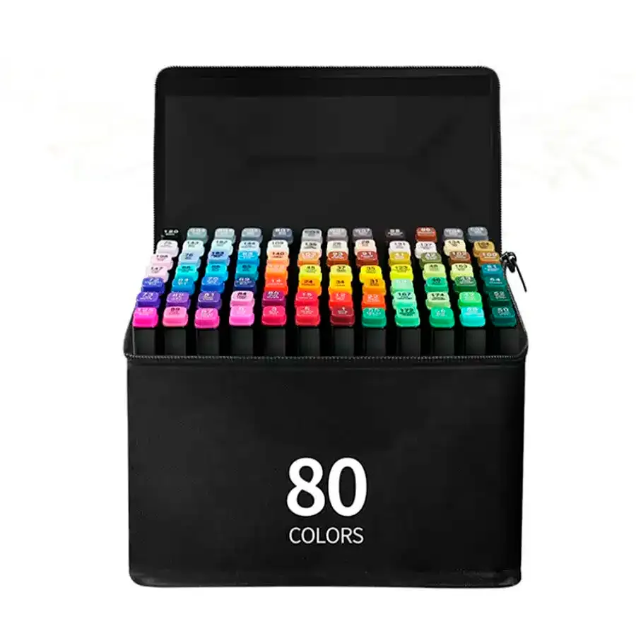 Estuche 80 Plumones Doble punta