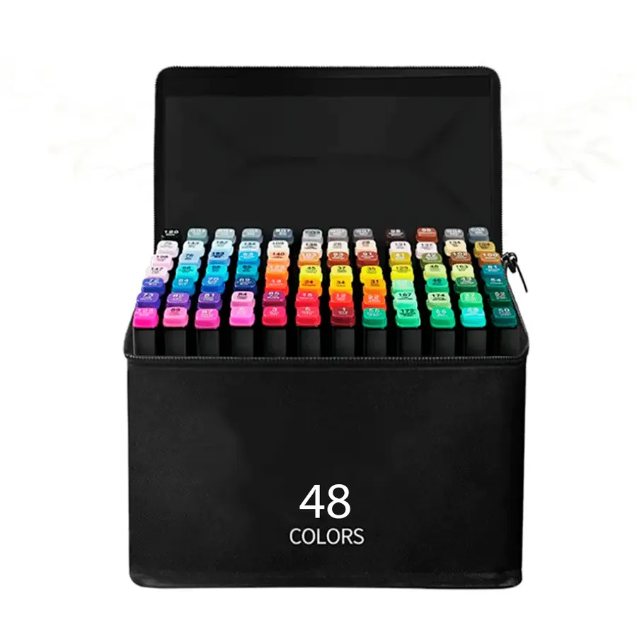 Estuche 48 – Plumones Doble Punta